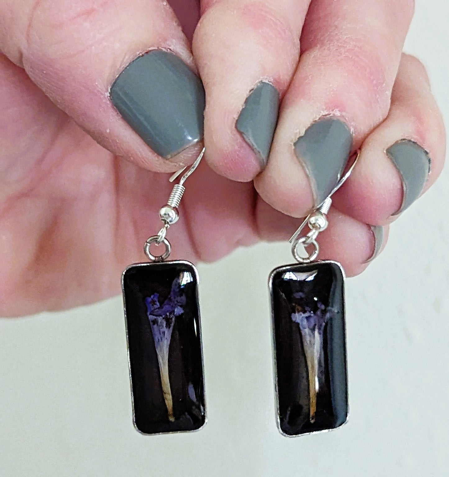 Purple Wildflower Stainless-Steel Earrings