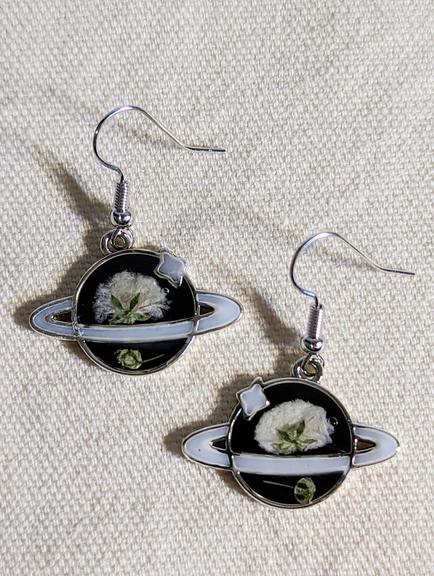 Baby's Breath Saturn/Planet Earrings