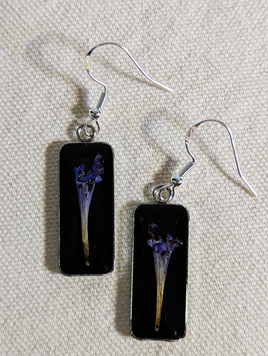 Purple Wildflower Stainless-Steel Earrings