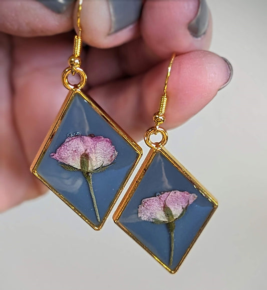 Pink Rose Diamond Earrings