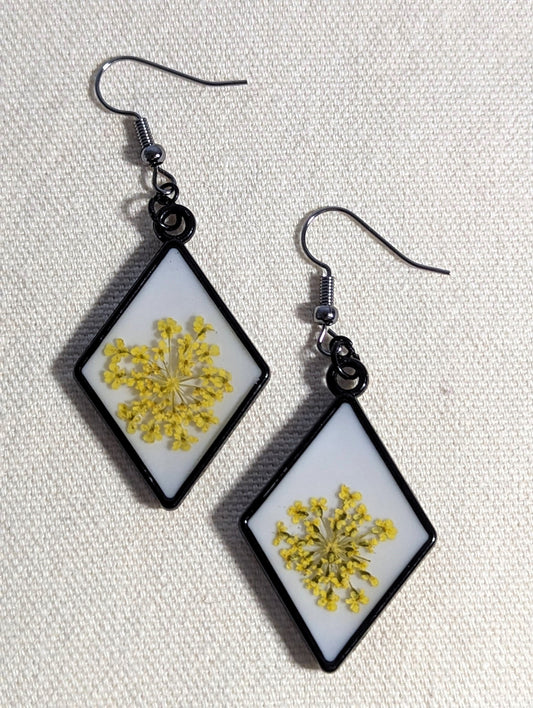 Yellow Queen Anne's Lace Diamond Earrings