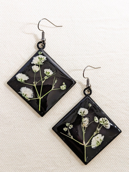 Baby's Breath Square Earrings