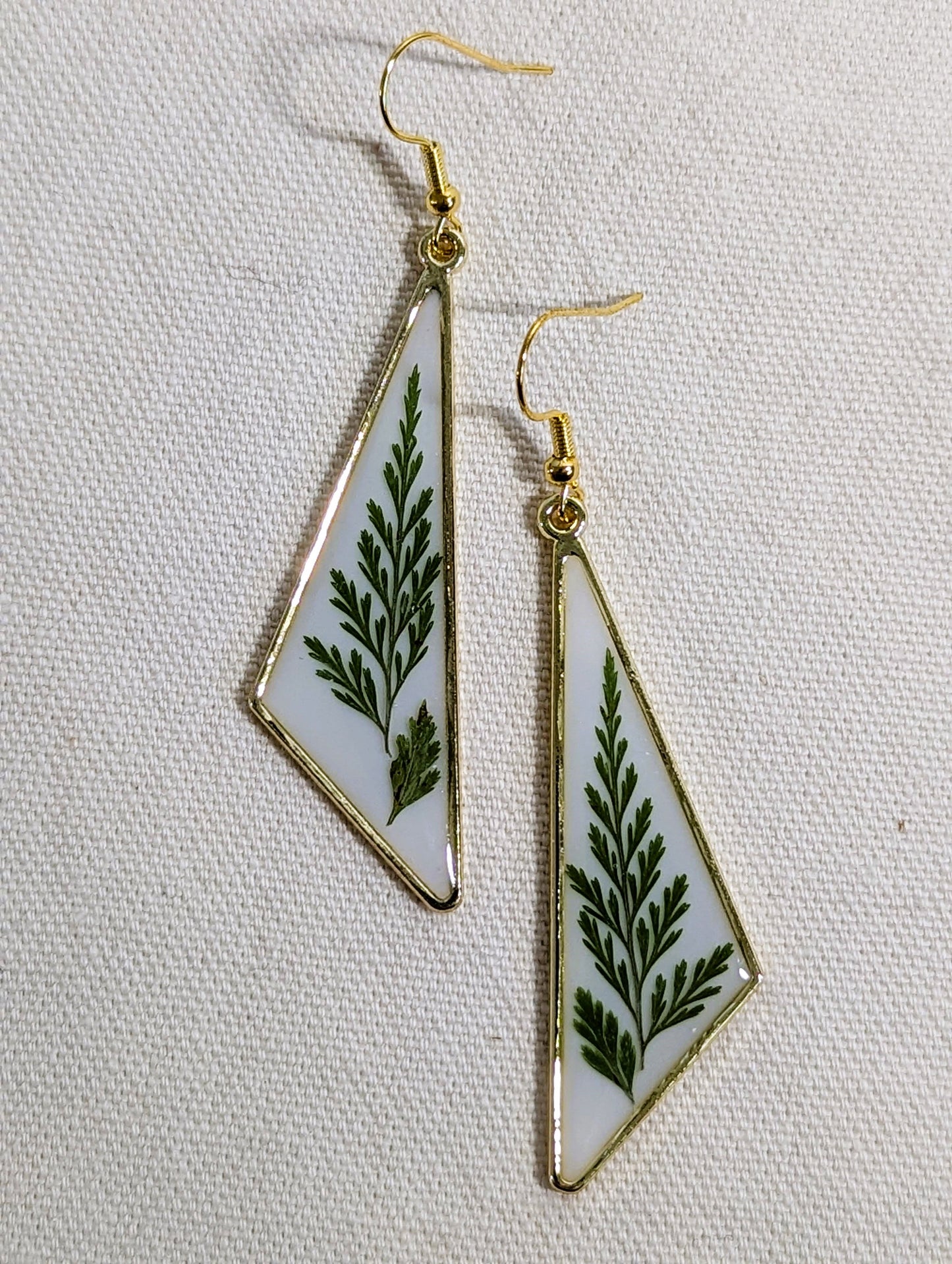 Fern Oblong Triangle Earrings