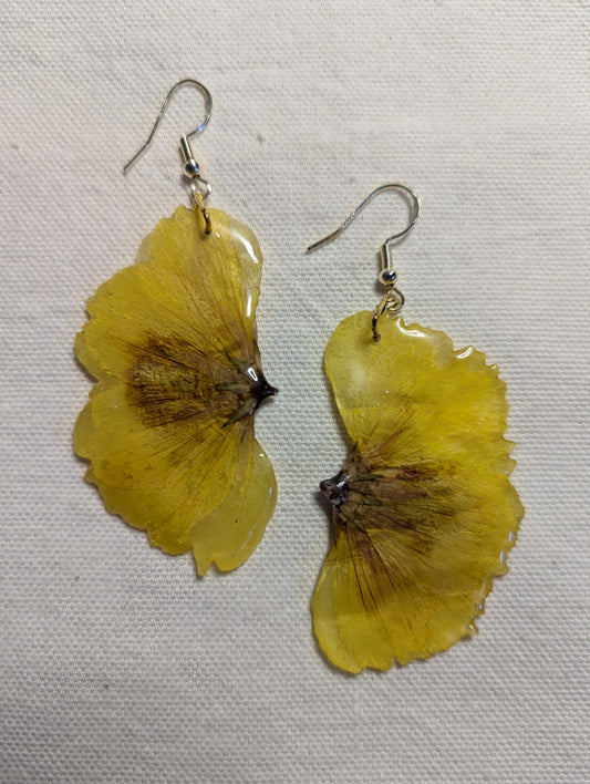 Yellow Natural Form Wildflower Earrings